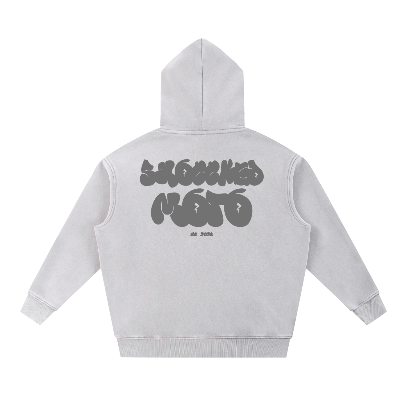 Shocked Moto Snow Washed White Hoodie Style 4