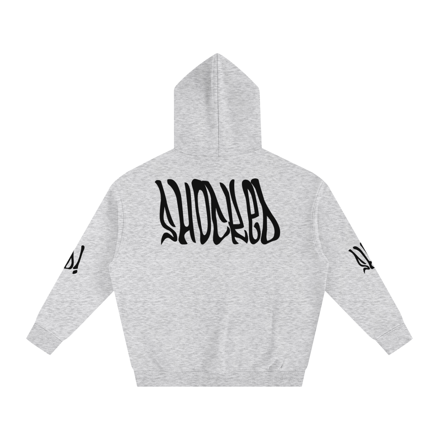 Shocked Moto Oversized Fleeced Hoodie grey